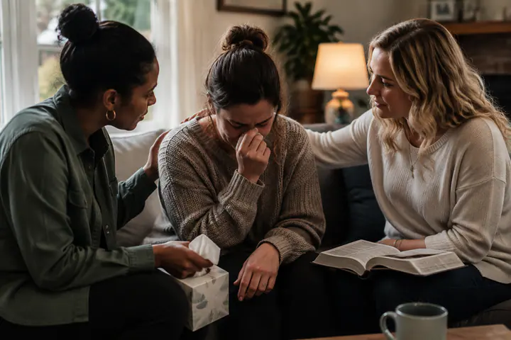Friends offering compassionate care and prayer